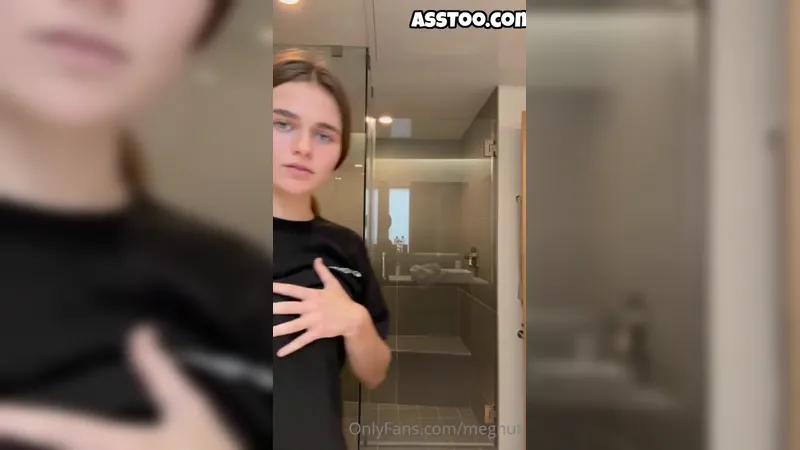 Megnut Sexy Babe Showering While Wearing Thong Teasing OnlyFans Video
