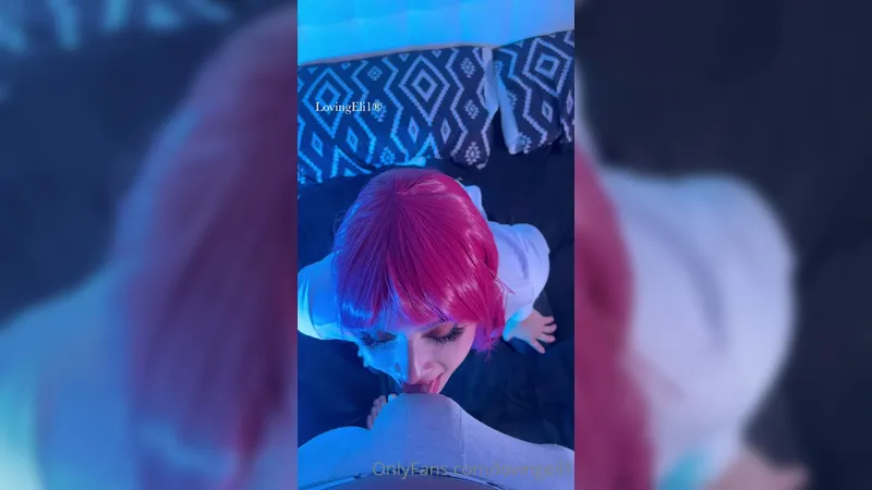Lovingeli1 Red Head Hoe Giving Deep Sloppy Blowjob in Makima Cosplay Onlyfans Video