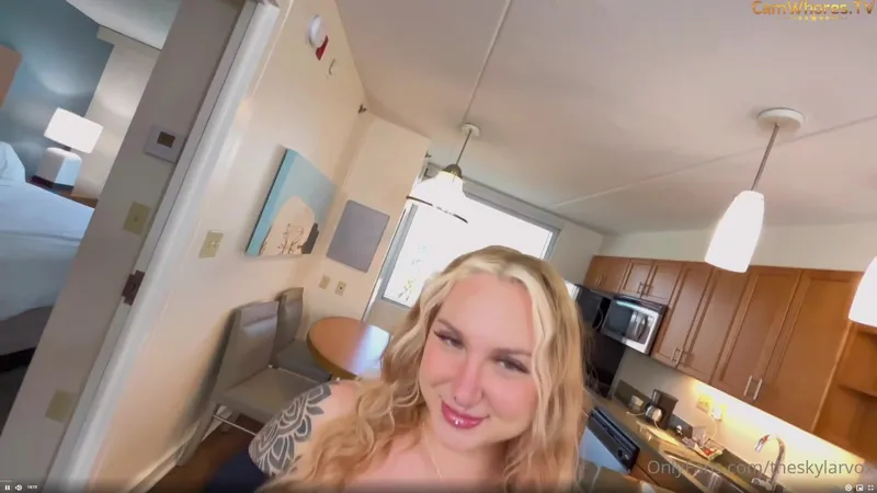 Theskylarvox Blonde Beauty Passionate Giving Deep Sloppy Blowjob to Her Cousin Onlyfans Video
