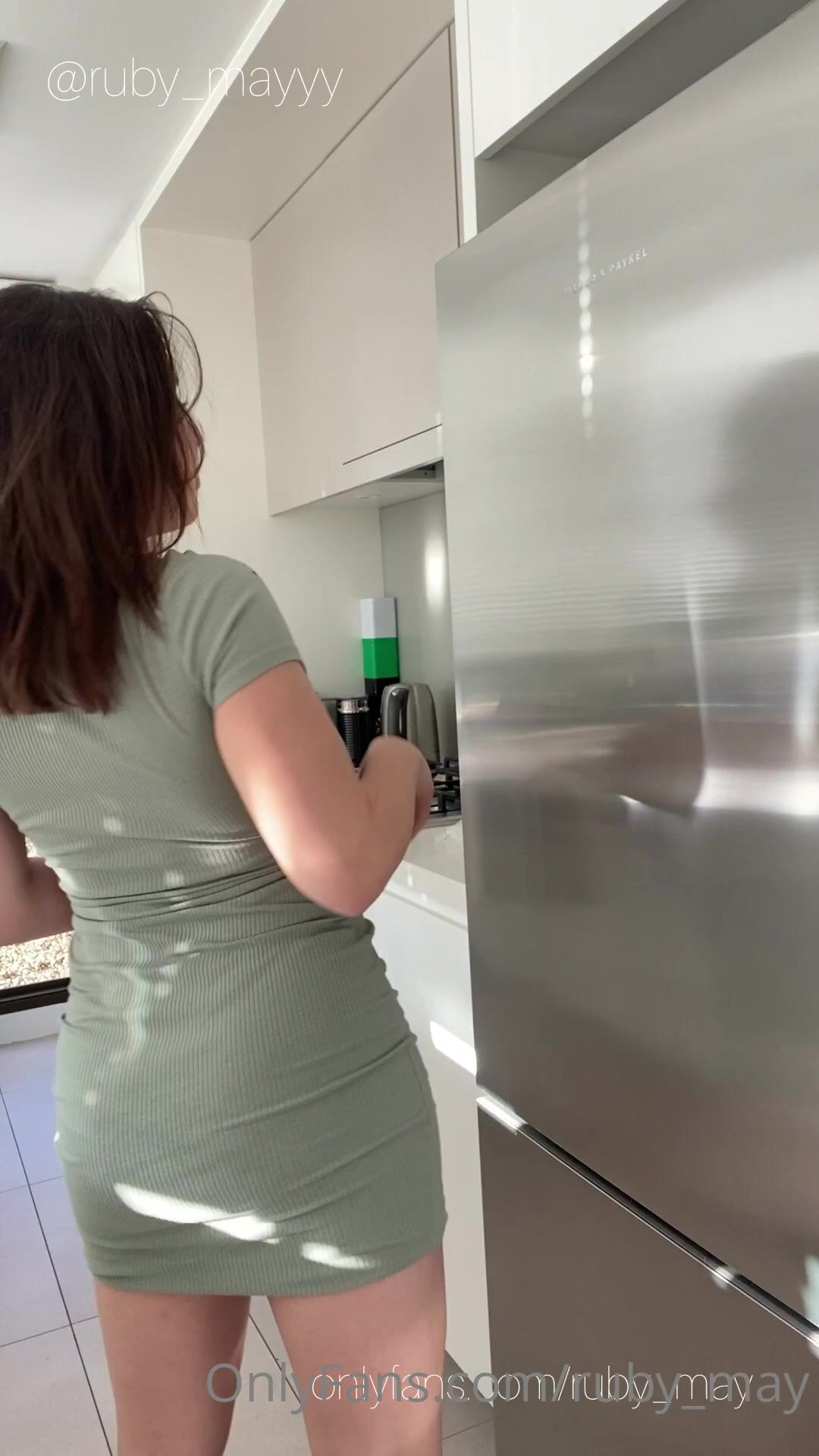 Ruby May Teasing a Cucumber With Her Tits After Getting Naked on Bed Onlyfans Video