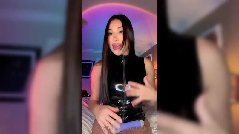 Rainey James Naughty Girl Dildo Sucking While Tits Are Out OnlyFans Video