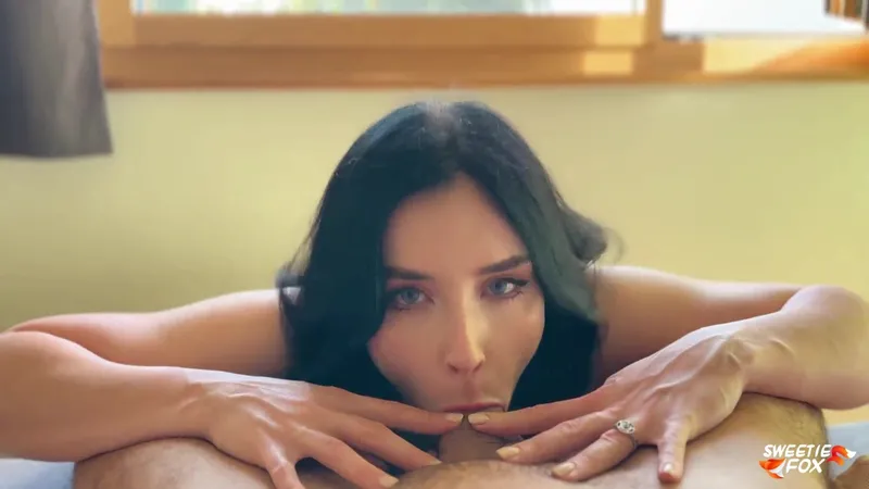 Sweetie Fox aka MoonFleur Juicy Blowjob and Passionate Fucking with Busty Brunette's Hairy Pussy Video