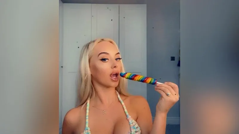 Rhiannon Blue Teasing a Lollipop With Her Curvy Tits Onlyfans Video