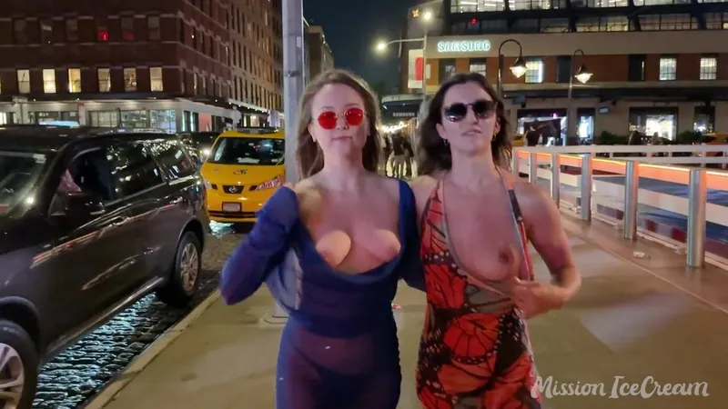 Missionicecream Busty Girls Changing Clothes And Flashing Big Tits In Busy Public Video
