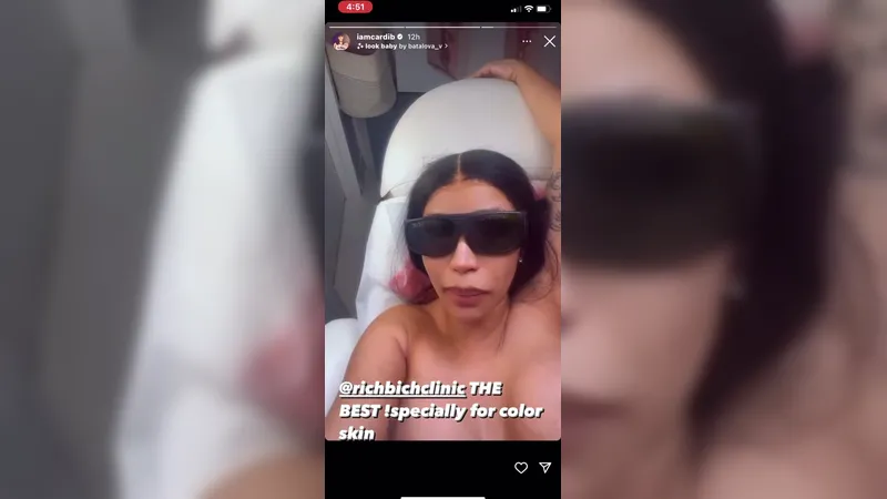 Cardi B Talking to her Fans While Topless Naked Video