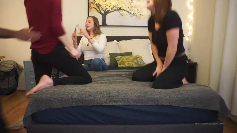 BlueEyedSciensist and her Friend Having Passionate Lesbian Fuck on bed Onlyfans Video