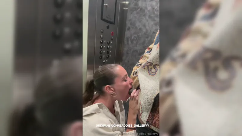 Ashley Aoky Gicing Deep Blowjob to a BBC in Public Elevator Onlyfans Video