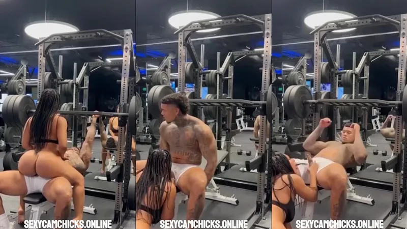 ebony chick gets fucked in gym