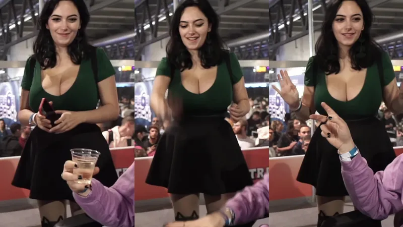 Shiftymine Teases Her Heavy Boobs In Public Video