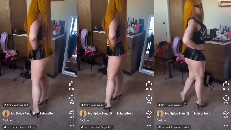 Ice Spice Big Ass Teasing In Tight Outfit Intergram Video