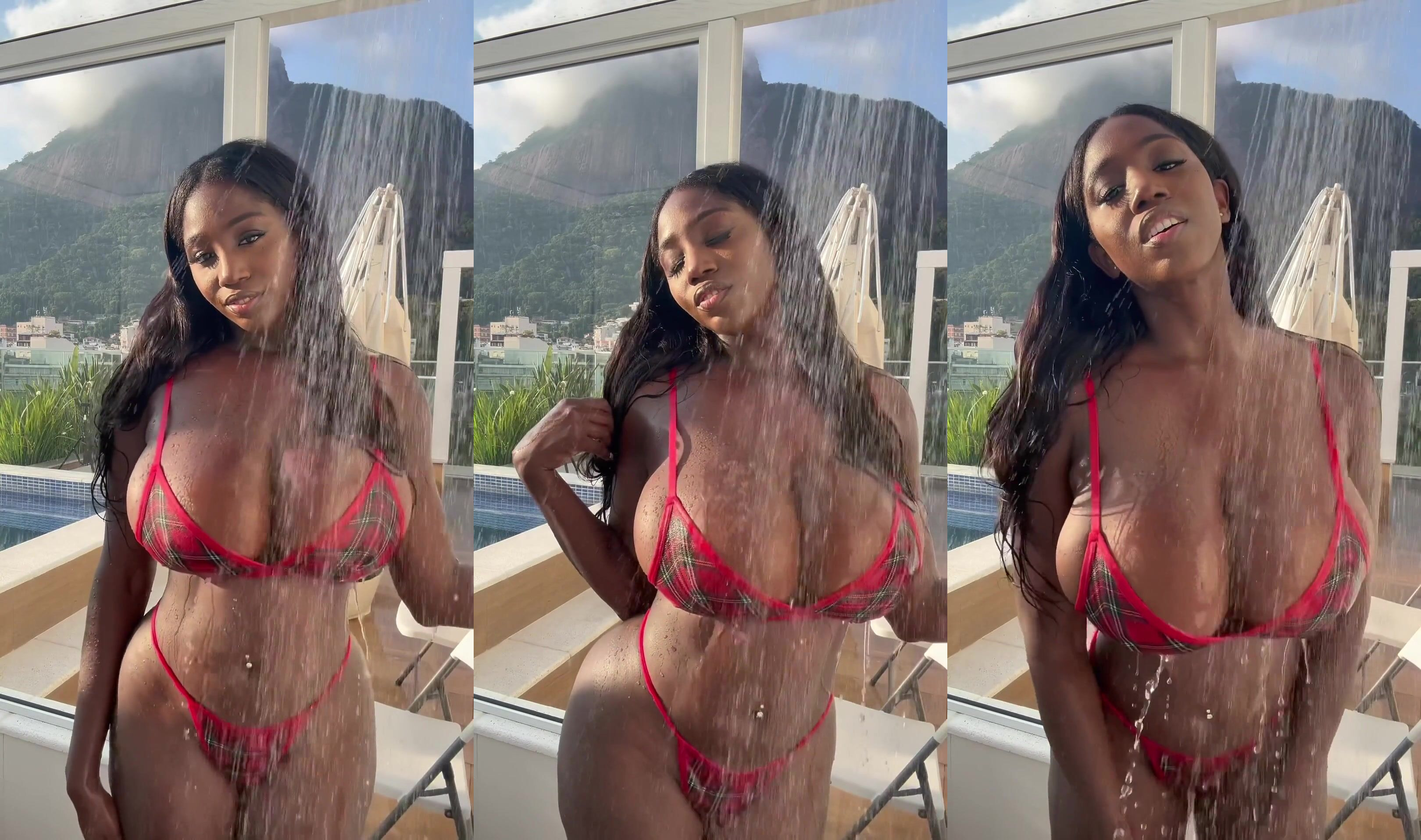 Ellie The Empress Big Tits Teasing In The Outdoor Shower Video