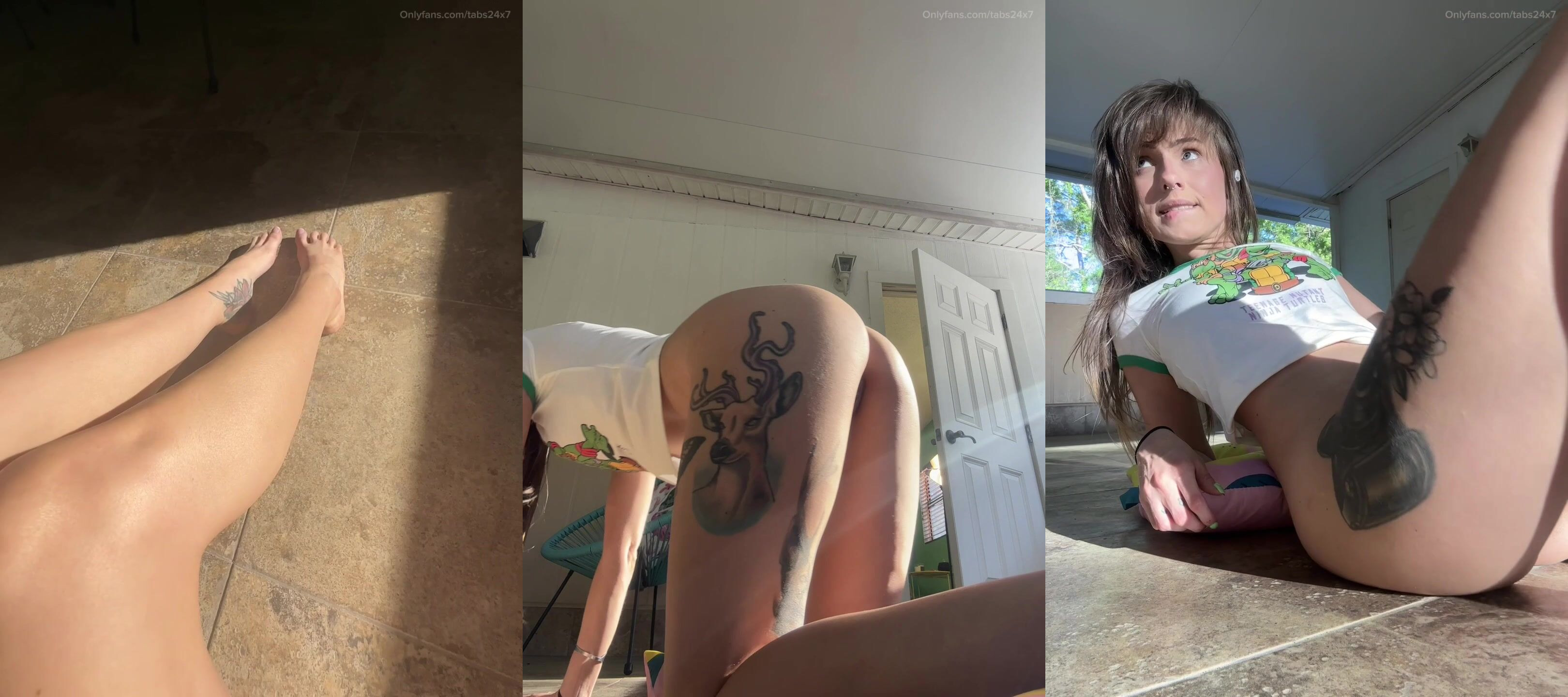 Tabby Ridiman Teasing Nude Pussy in the Sun Video