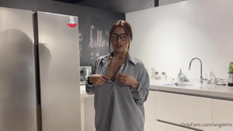 Angiemx OnlyFans video with Kitchen Strip Tease and dildo rides
