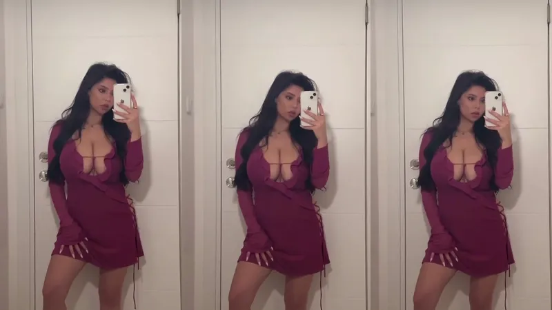 Super Hot Babe Shows off Massive Tits in Dress Video