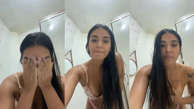Pretty Babe Stripping and Teasing Nipples Video