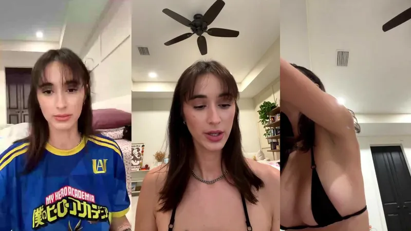 Natalie Roush Nude Pussy and Tits Tease in Slinking on Live Stream
