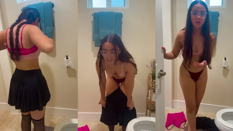 Zoeyiso Stripping in the Washroom Onlyfans Nude Leak