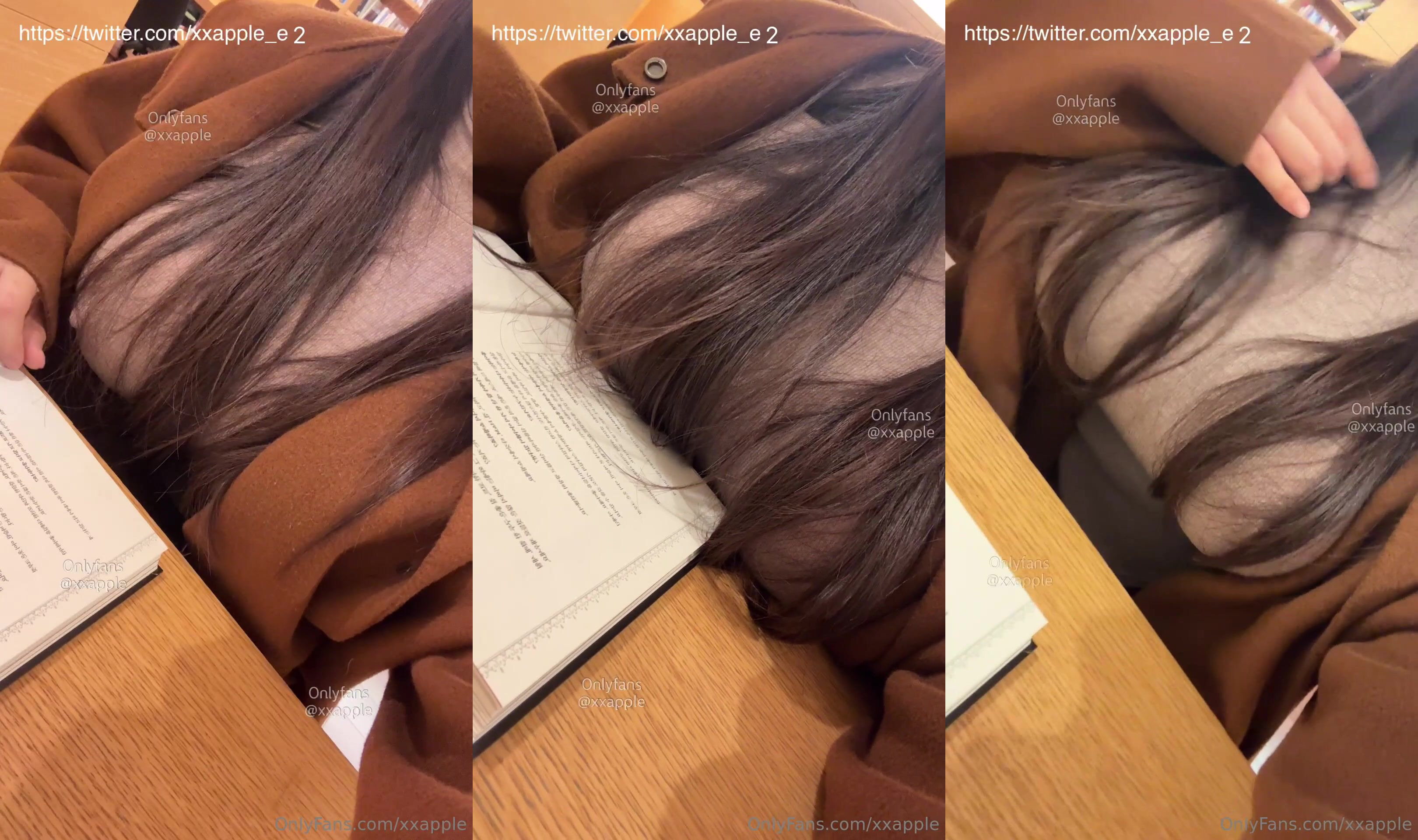 Xxapple_e Takes Out Juicy Tits in the Library Onlyfans Video