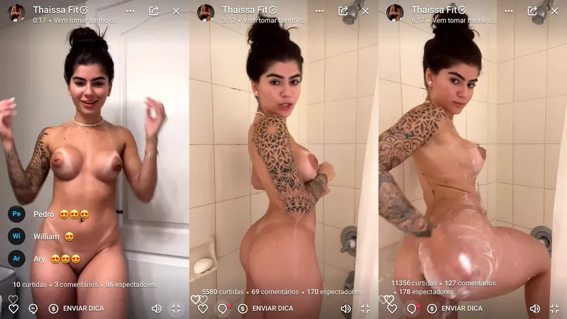 Thaissa Fit Nude Ass Tease in the Shower Live Stream Leak