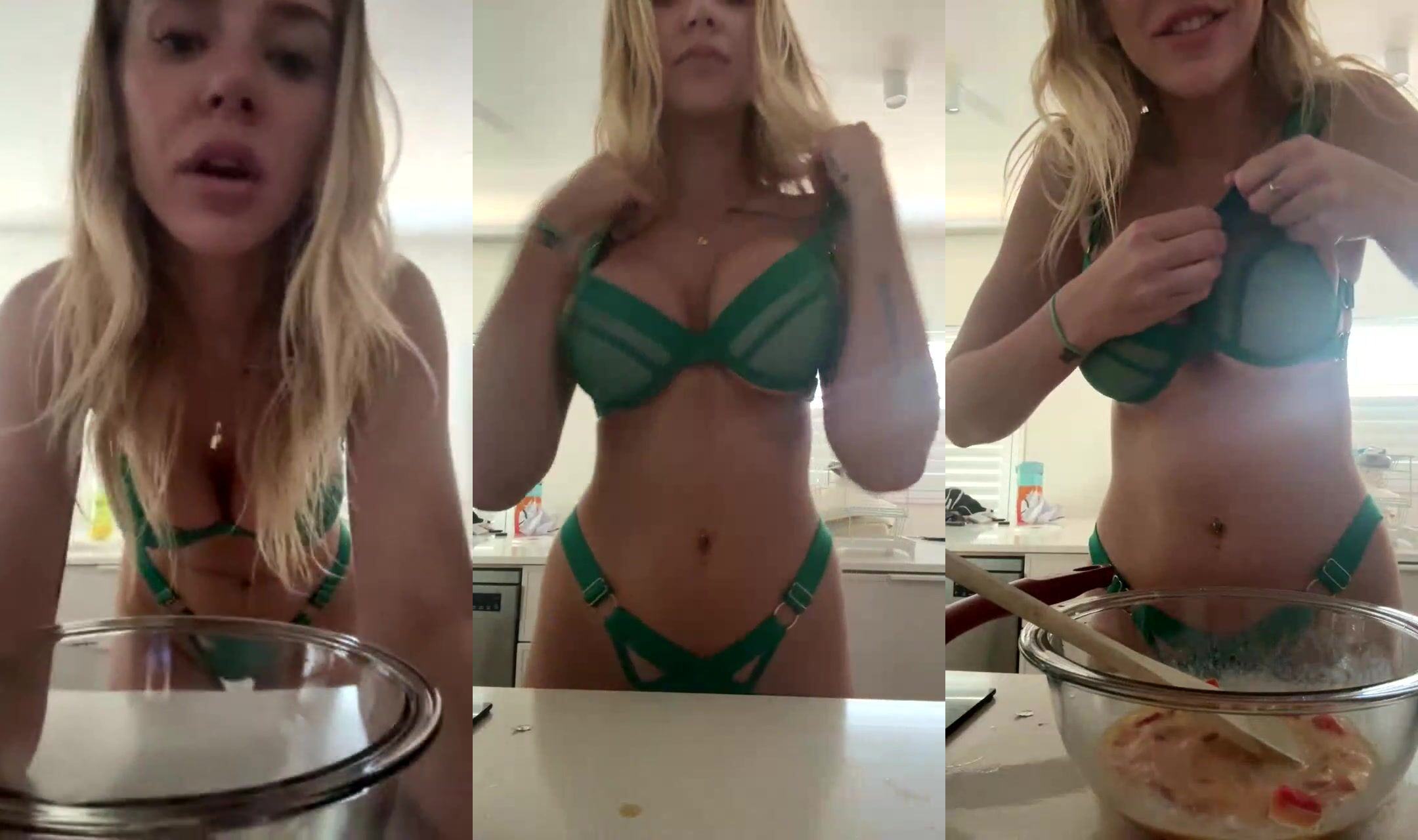 Jade Grobler Exposed Nipples in Seethrough Bra Live Stream Video