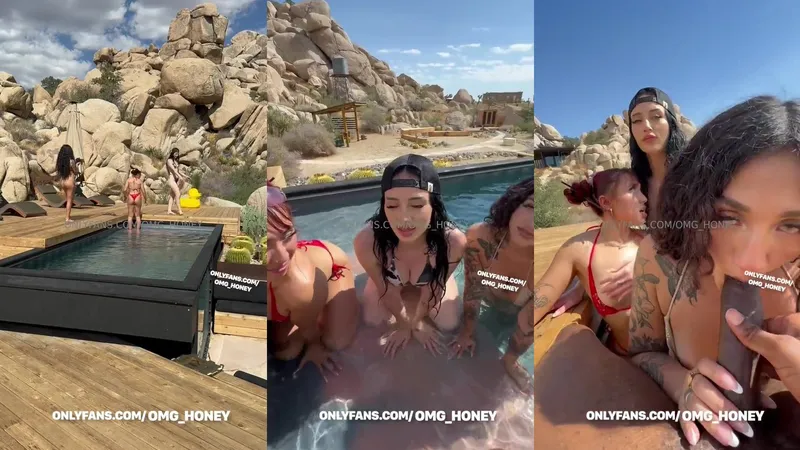 Auhneesh Nicole Outdoor Foursome in Bikini Scene Released