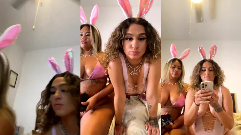 Karmaexotica With Cubanbootyqueen Thicc Babes Teasing on Live Stream Video