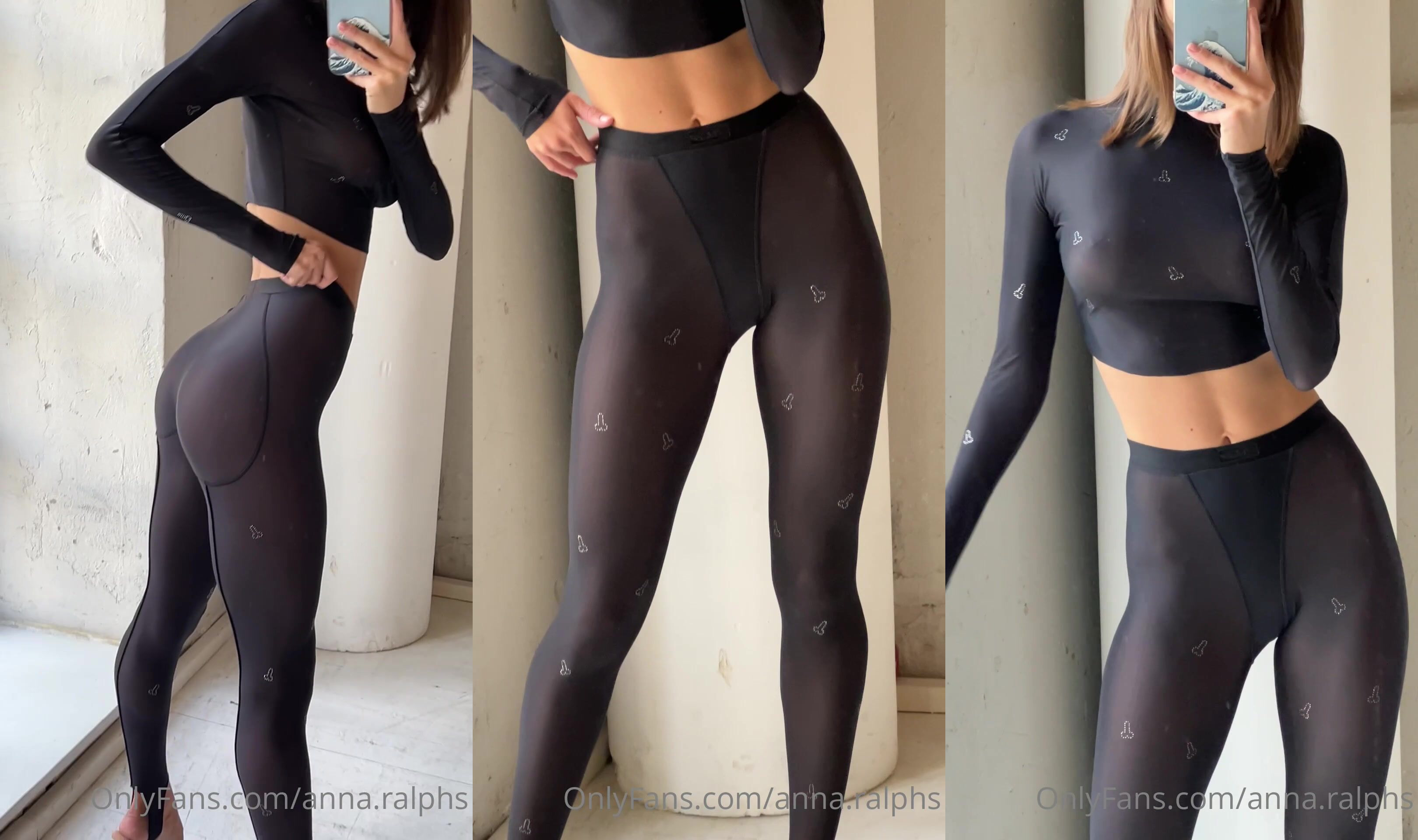 Anna Ralphs Nude Seethrough black suit