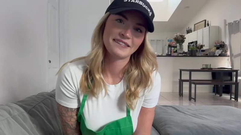 Zoe Neli Barista girl cheats on boyfriend while he's at work I bet you would fuck me better anyway