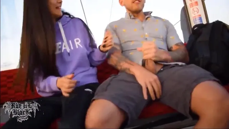 Rae Lil Black Petite Asian Blowing & Fucking A White Boy On A Giant Wheel