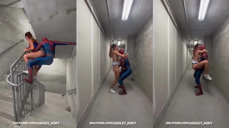 Spiderman Fucks Ashley Aoky in Stairway OnlyFans Video