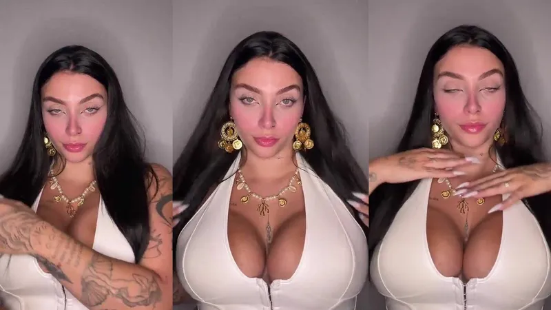 Stef Gordinha OnlyFans Leaked: Busty Tattooed Model in White Dress