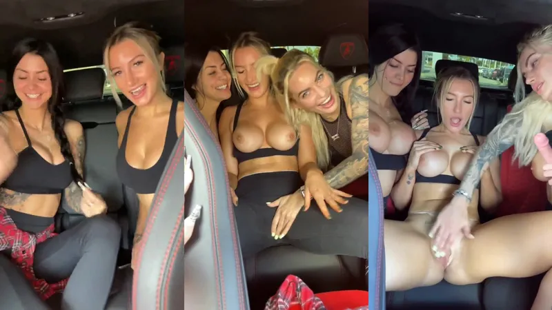 Vikingdoll and two friends in the back seat onlyfans leaks