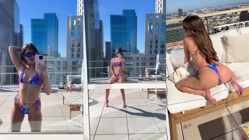 Riley Reid Flaunts Her Perfect Body in Bikini on Rooftop OnlyFans Video