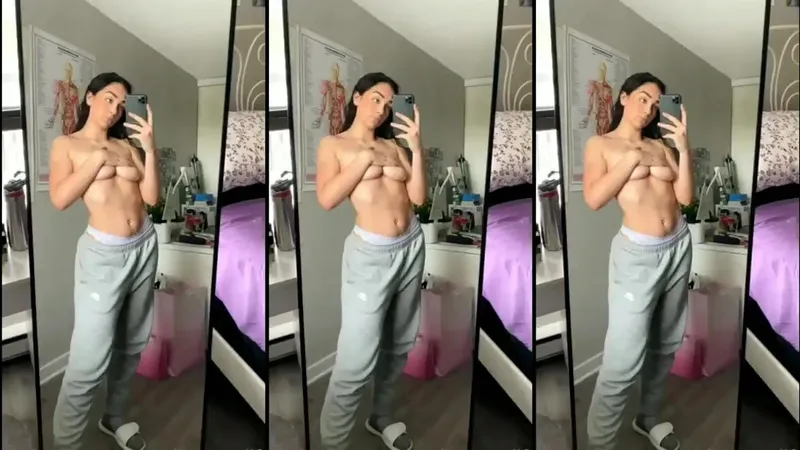 Brunette @madisontardif Flashes Big Tits in Sweats OnlyFans Video