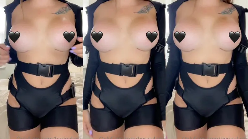 Berigalaxy Flaunts Huge Tits in Kinky Bondage Outfit OnlyFans Video