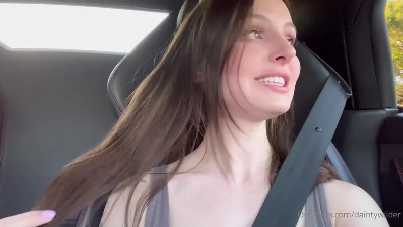 Dainty Wilder Plays With Her Pussy In The Car In This Steamy OnlyFans Video.