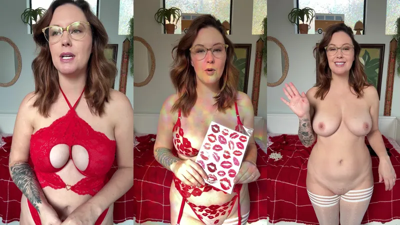 Meg Turney VIP Curvy Goddess Strips Red Lingerie And Teases Her Big Tits In Bedroom Video