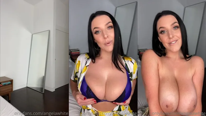 Angela White Strips Naked In Bedroom For JOI Video On OnlyFans