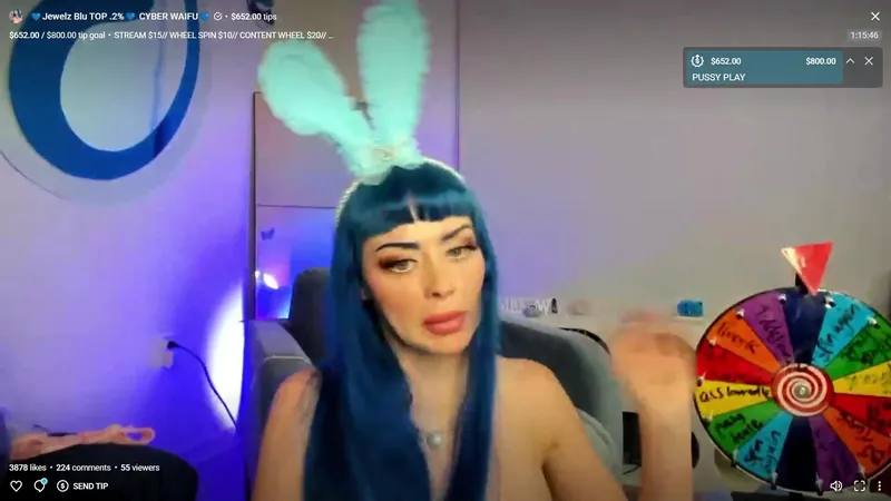 Jewelz Blu Live Stream Masturbation And Titplay