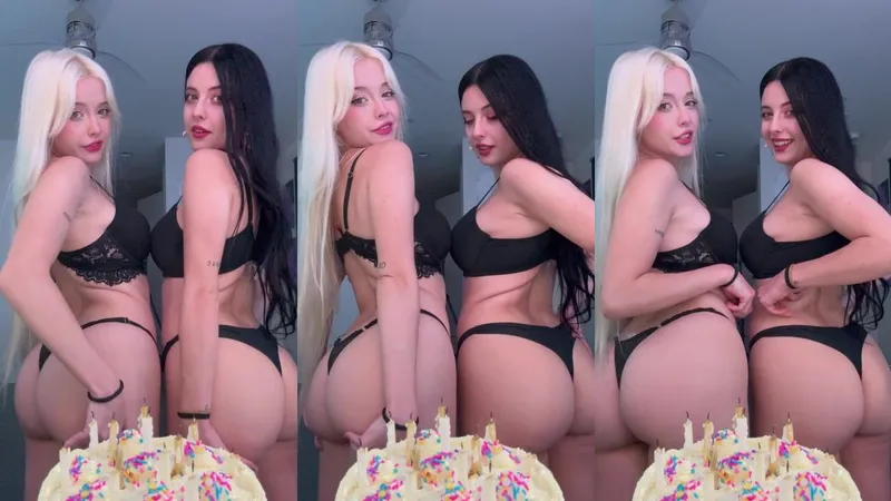 Julia Burch And Her Friend Goes Wild In Lingerie Celebrating In A Fun Birthday Video