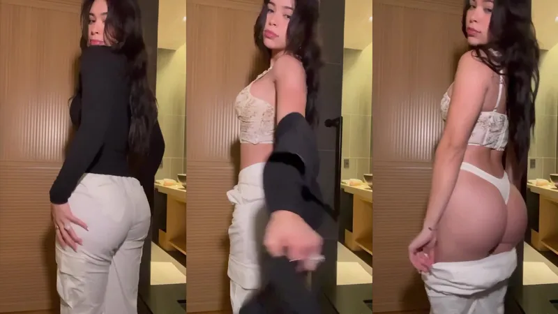 KawaiSofey In Sexy Lingerie And Tight Pants Showing Off Her Curves In This Seductive Video