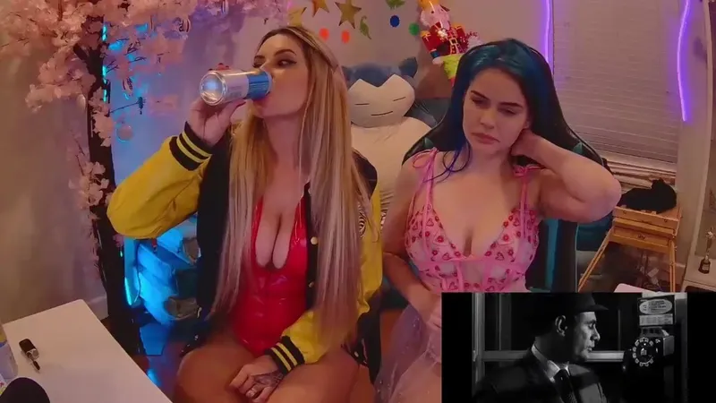 Chloe Lamb Live Stream Video Gaming With Her Girlfriend In Lingerie