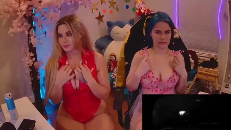 Chloe Lamb And Her Friend Tease In Revealing Outfits During A Playful Live Stream Video