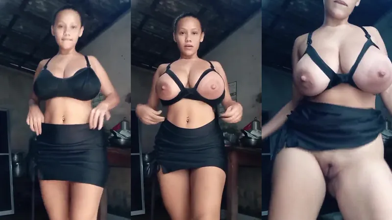 Cavala Peituda Shows Her Massive Tits And Thick Thighs In A Sexy Black Outfit In This Steamy Video