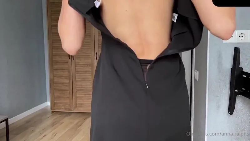 Anna Ralphs Black Dress Strip Deepthroat Cumshot Video Leaked