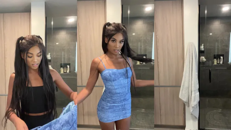 Sophie Vanmeter Tries On Tight Blue Dress In Elegant Bathroom OnlyFans Video