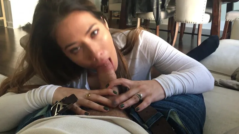 Eva Lovia Gives A Naughty Handjob And Blowjob In The Kitchen