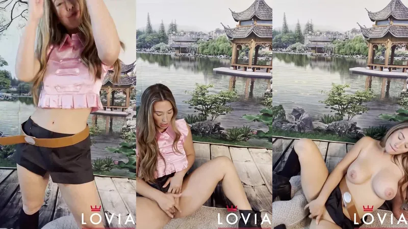 Eva Lovia Teases In Pink Top And Black Shorts Before Masturbating