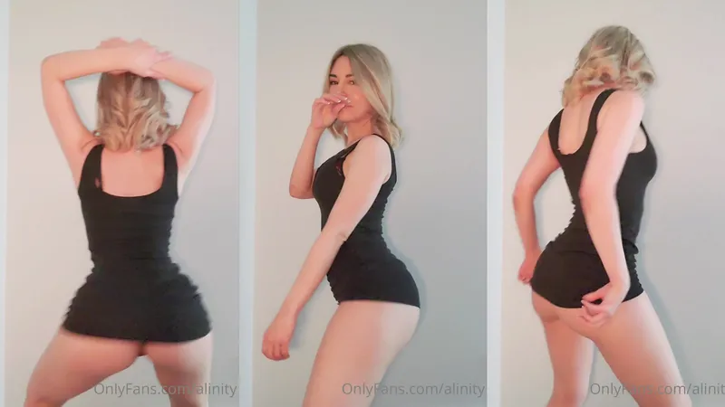 Alinity Teasing In Black Dress With Juicy Ass In OnlyFans Video