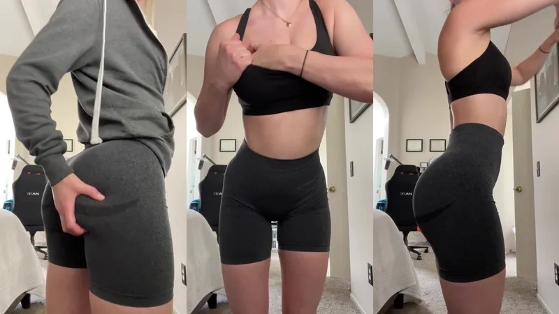 STPeach Shows Her Thick Thighs In Black Booty Shorts And Tight Top In Bedroom Video